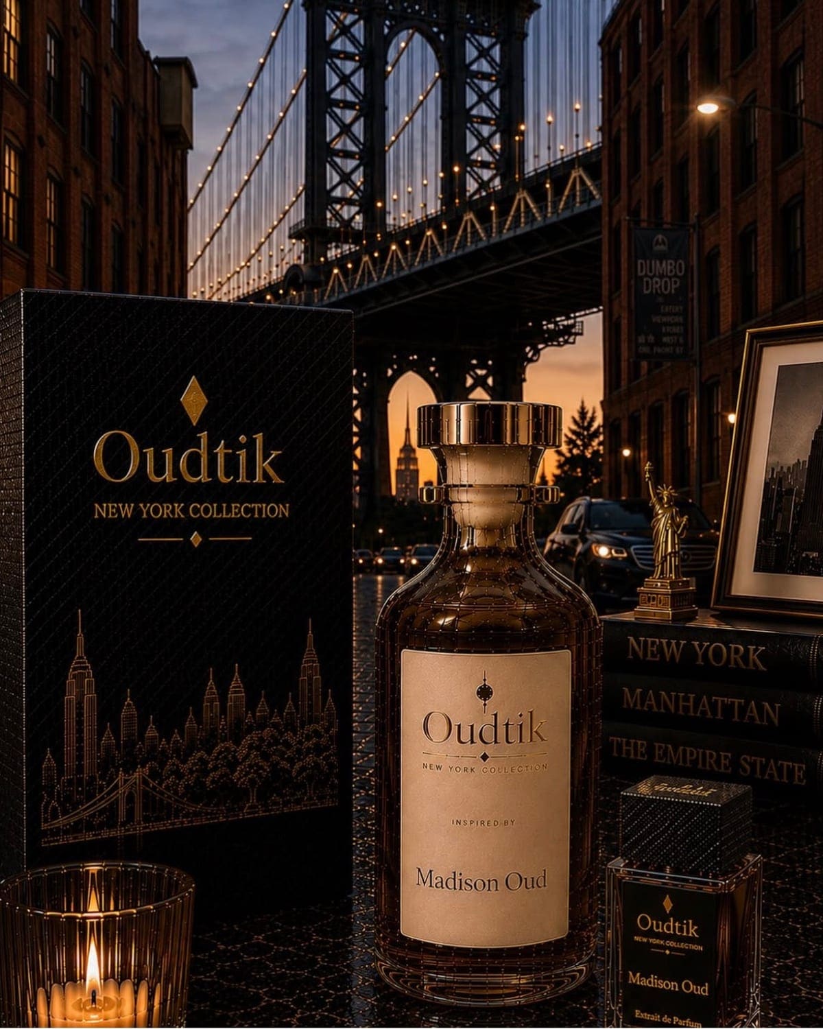 Oudtik pure oil roll-on beside its perfume spray